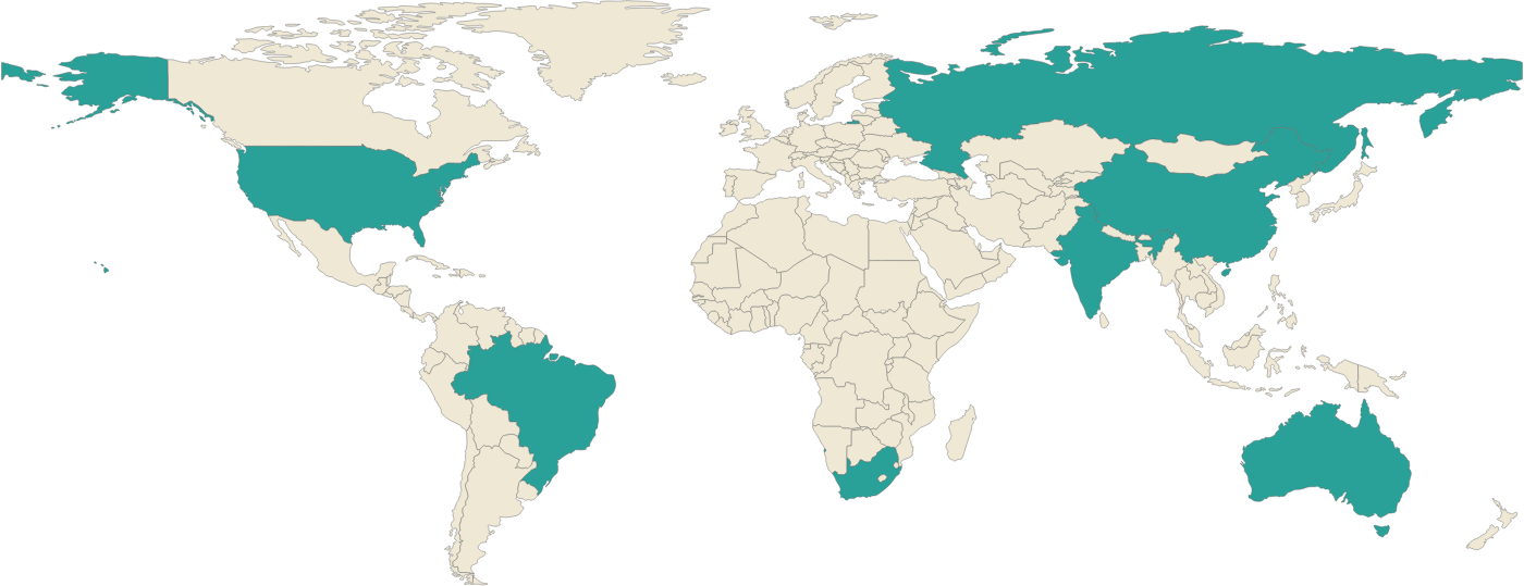 World map showing where Bloodstone comes from